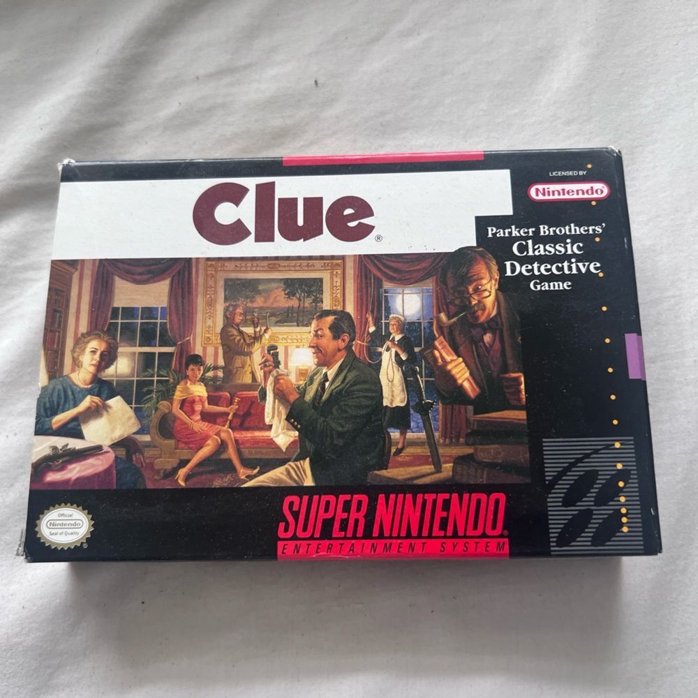 *BOX & BOOKLET ONLY * Clue Snes